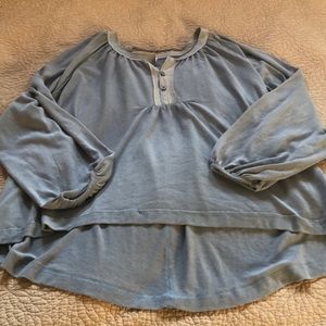 free people gray blue long sleeve shirt